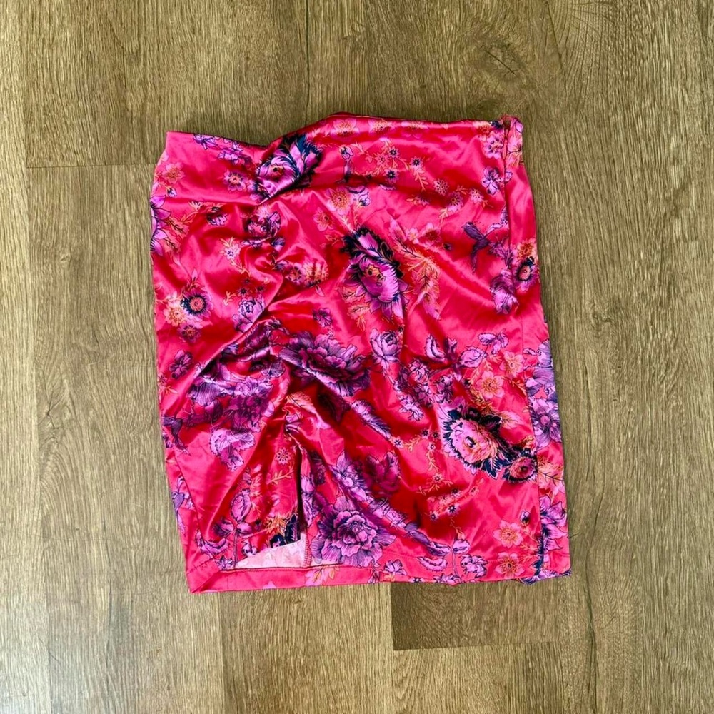 Free People Coral Floral Skirt